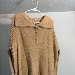 Aerie Women's Cowl Neck Sweater in Tan